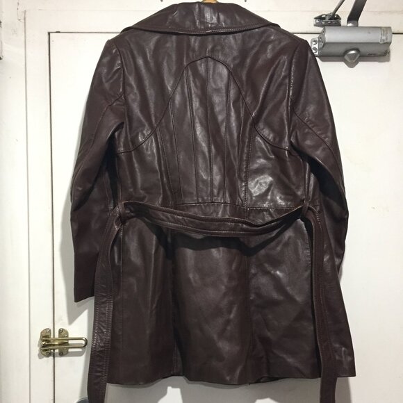 VINTAGE CUBALAN BELTED LEATHER JACKETS SIZE 10 - Picture 3 of 15